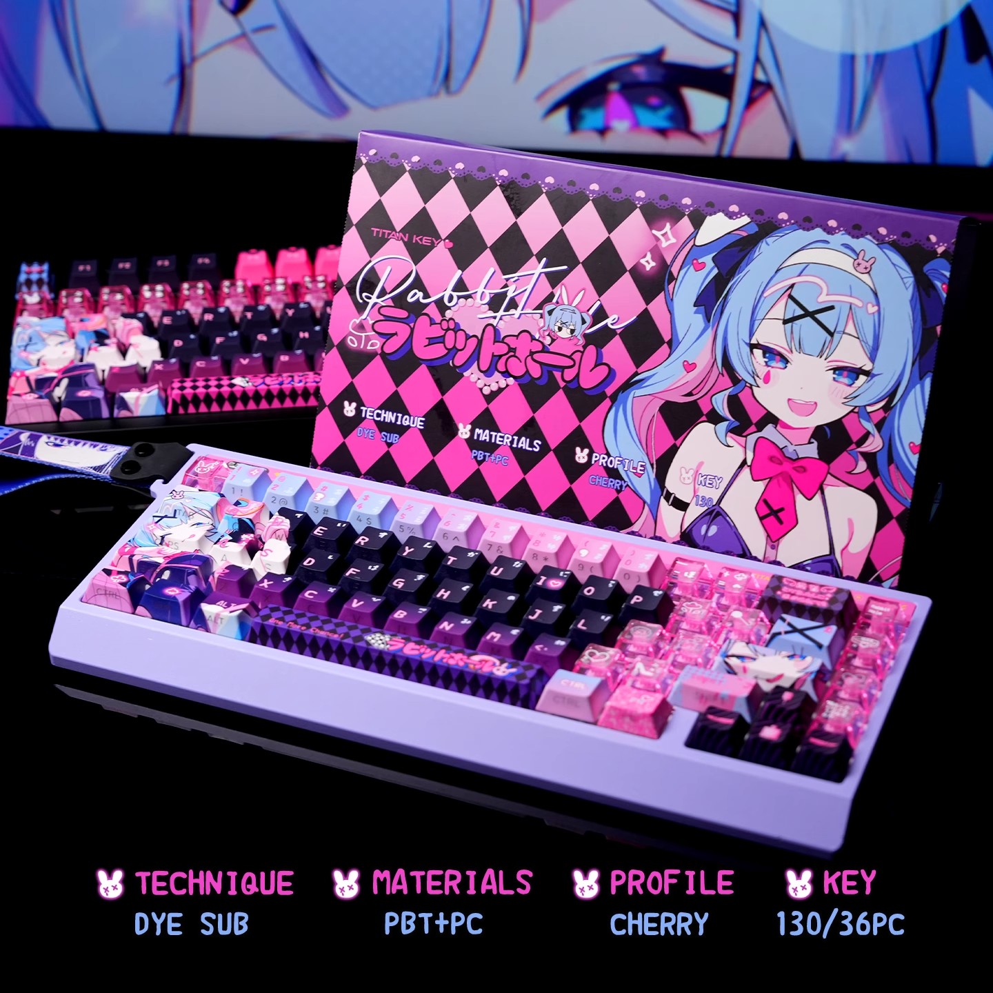 Pc Gaming Anime - مجموعة أغطية مفاتيح مخصصة بتصميم فتحة