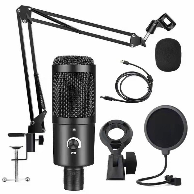Pc Gaming Live Streaming - ميكروفون تسجيل بمكثف USB مع حامل