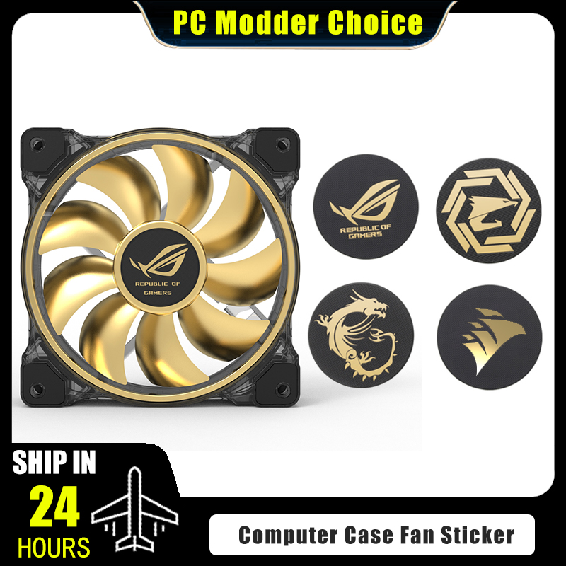 Pc Gaming Rog - ملصق شعار مروحة حالة الكمبيوتر، ملصق