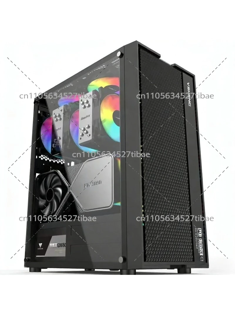 Pc Gaming Case - علبة كمبيوتر سوداء E-ATX مع لوحة