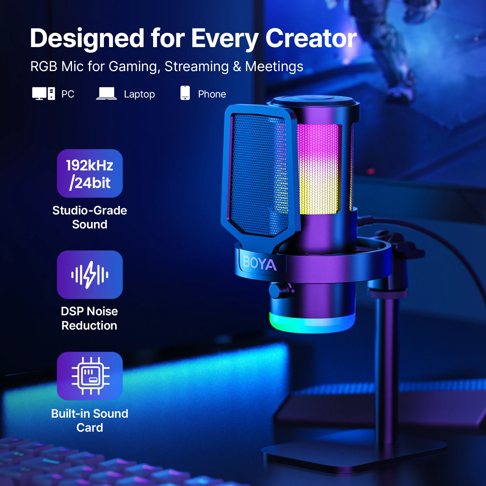 ميكروفون ألعاب BOYA CastMic G3 - مراجعة Pc Gaming Live Streaming وسعره