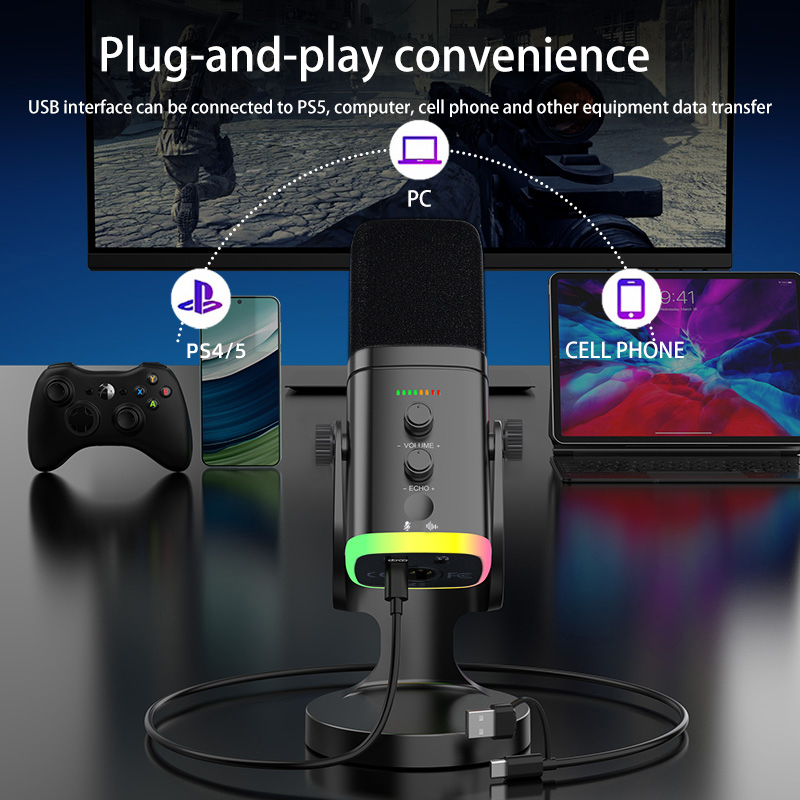 ميكروفون ألعاب RGB، ميكروفون U - مراجعة Pc Gaming Live Streaming وسعره