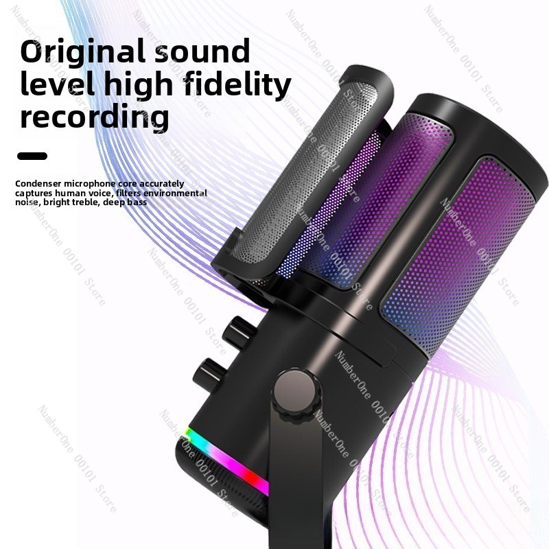 ميكروفون مكثف USB RGB للألعاب  - مراجعة Gaming Microphone وسعره