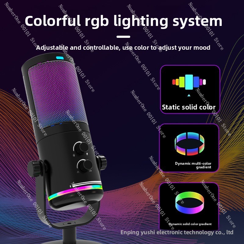 ميكروفون مكثف USB RGB للألعاب  - مراجعة Gaming Microphone وسعره