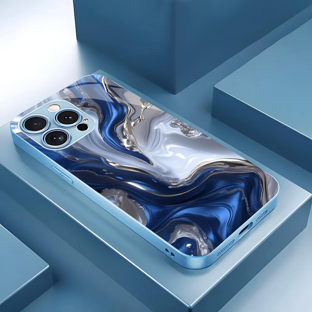 غطاء هاتف بتصميم رخامي بلون أز - مراجعة Pc Case Tempered Glass وسعره