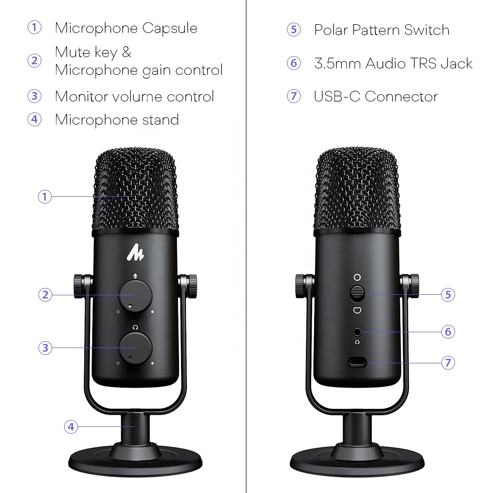 مايكروفون مكثف استوديو MAONO U - مراجعة Gaming Microphone وسعره