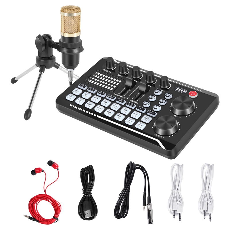 طقم بطاقة صوت F998، طقم ميكروف - مراجعة Pc Gaming Live Streaming وسعره