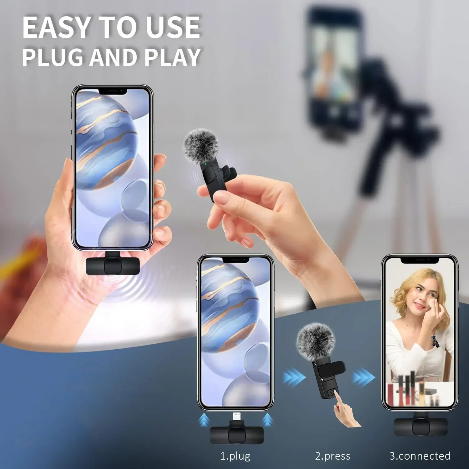 ميكروفون لافالير لاسلكي 2.4 جي - مراجعة Gaming Microphone وسعره