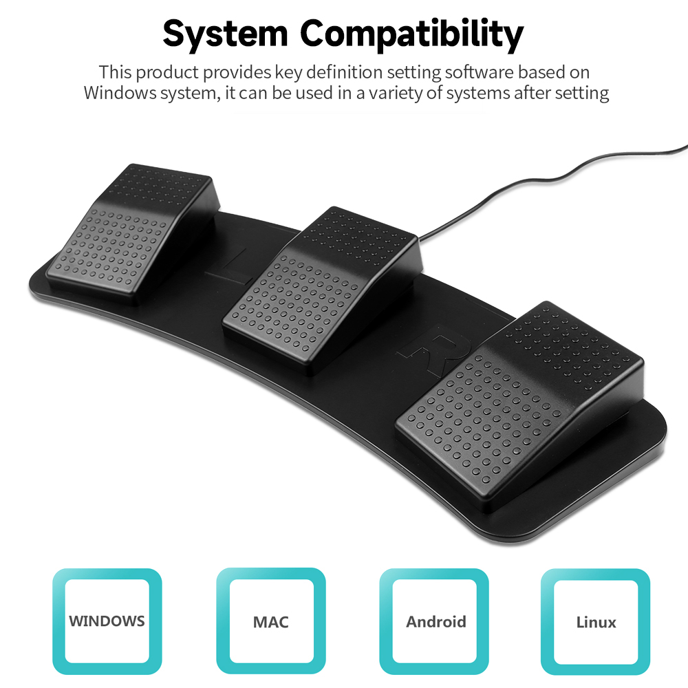 FS23-PM USB الثلاثي مفتاح سفلي - مراجعة Usb Foot Pedal Gaming وسعره